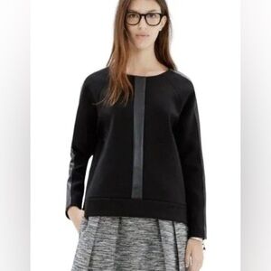 Madewell Leather Insert Trim Longsleeve Blouse🖤